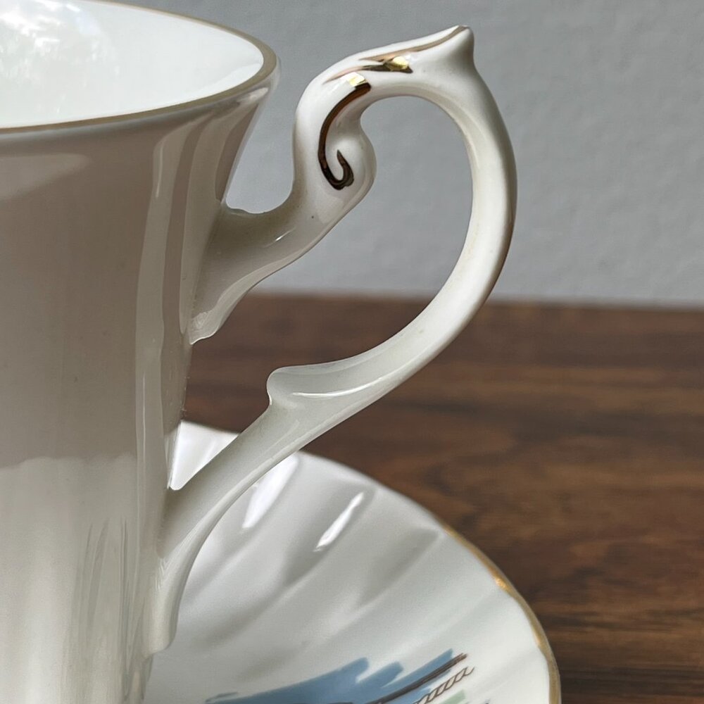 Newhall English Fine Bone China Tea Cup & Saucer MacKay's Clipper 1851 Sailboat - Picture 5 of 16